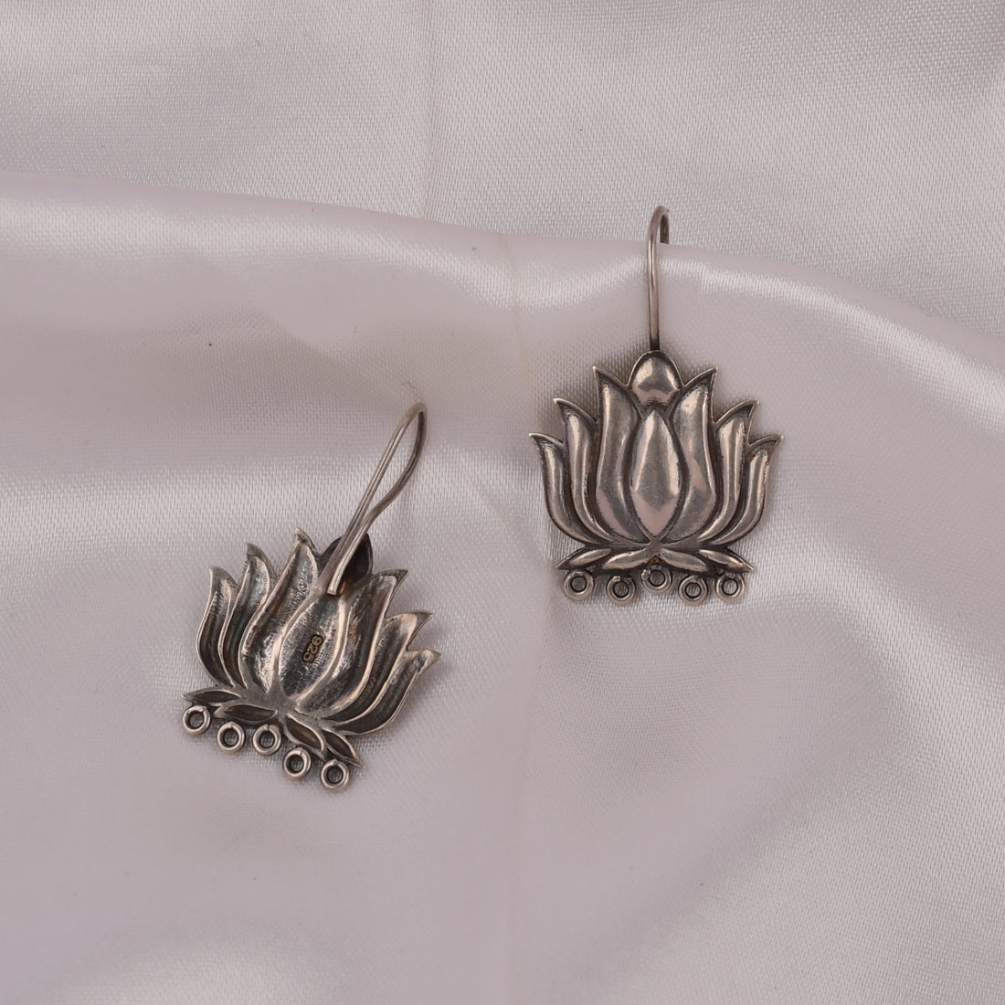 925 Silver Lotus Earrings