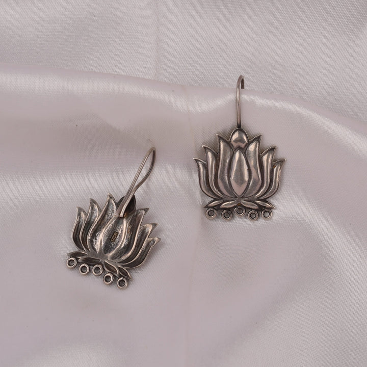 925 Silver Lotus Earrings