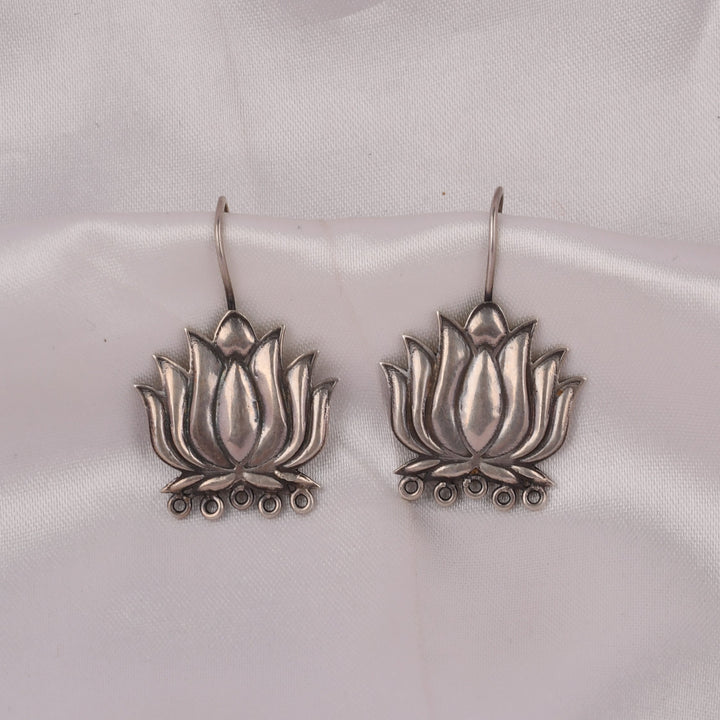 925 Silver Lotus Earrings
