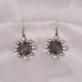 Vintage Coin Pearl 925 Silver Earrings
