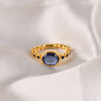 925 Silver Sapphire Bubble Band Ring
