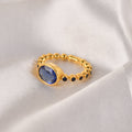 925 Silver Sapphire Bubble Band Ring