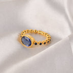 925 Silver Sapphire Bubble Band Ring