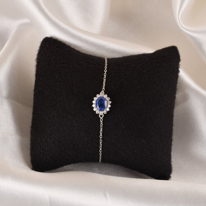 925 Silver Tanzanite Halo Bracelet
