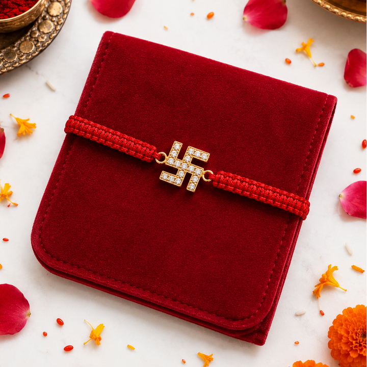 925 Silver Swastik Rakhi