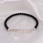 925 Silver Black Bead Bracelet for Men