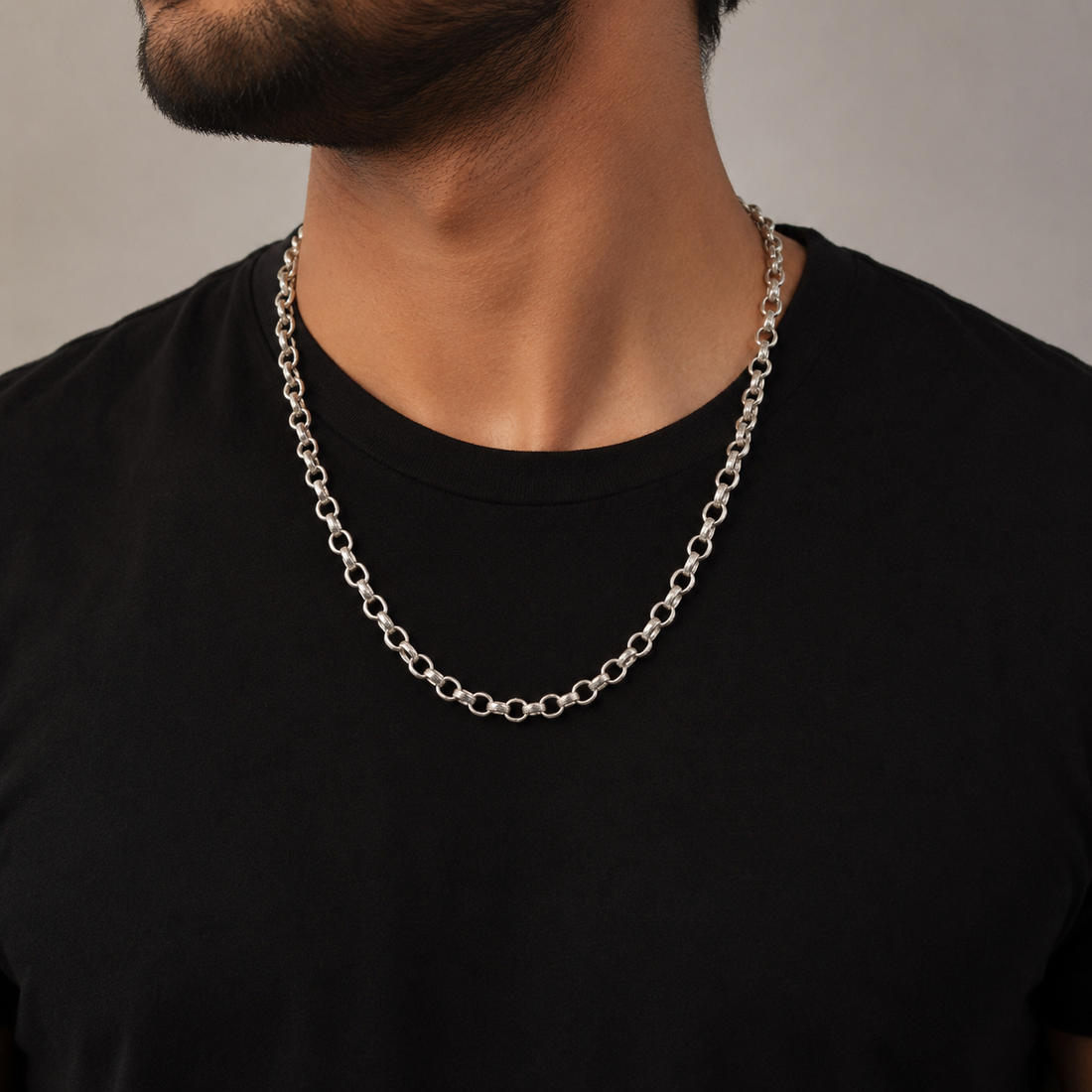 925 Sterling Silver Rolo Chain for Men
