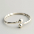 Minimalist Sphere Silver Bangle