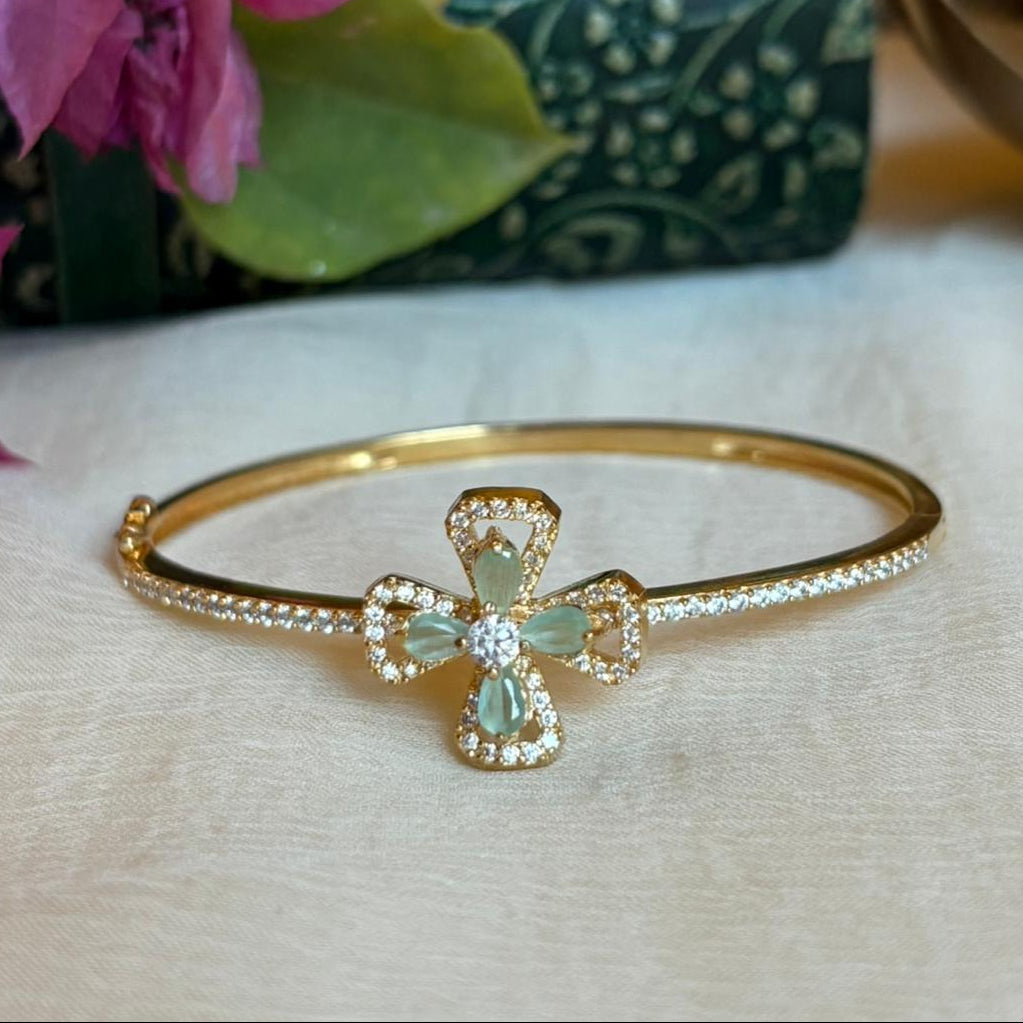 Aqua Bloom 925 Silver Bangle