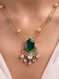 Emerald Noor Polki Pendant