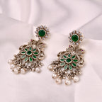 Emerald Mayur Pearl Drop Earrings