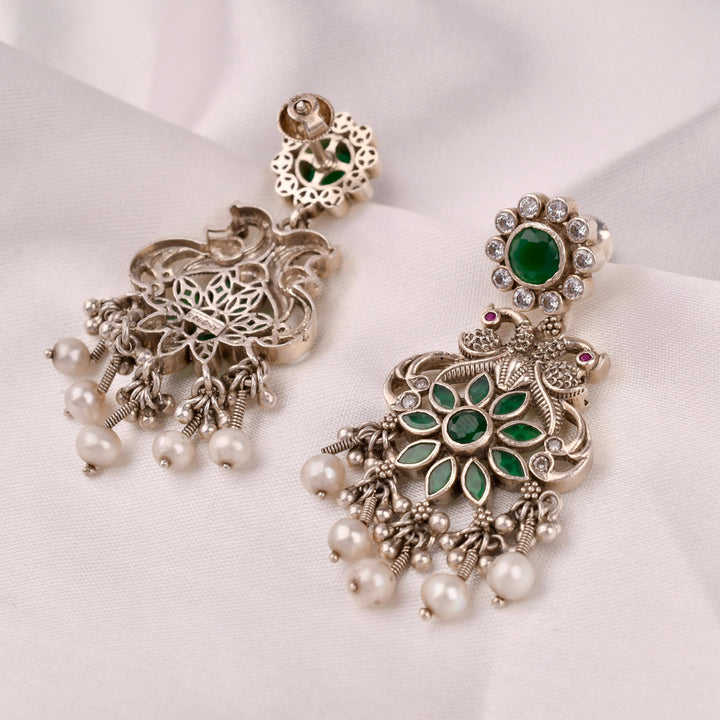 Emerald Mayur Pearl Drop Earrings