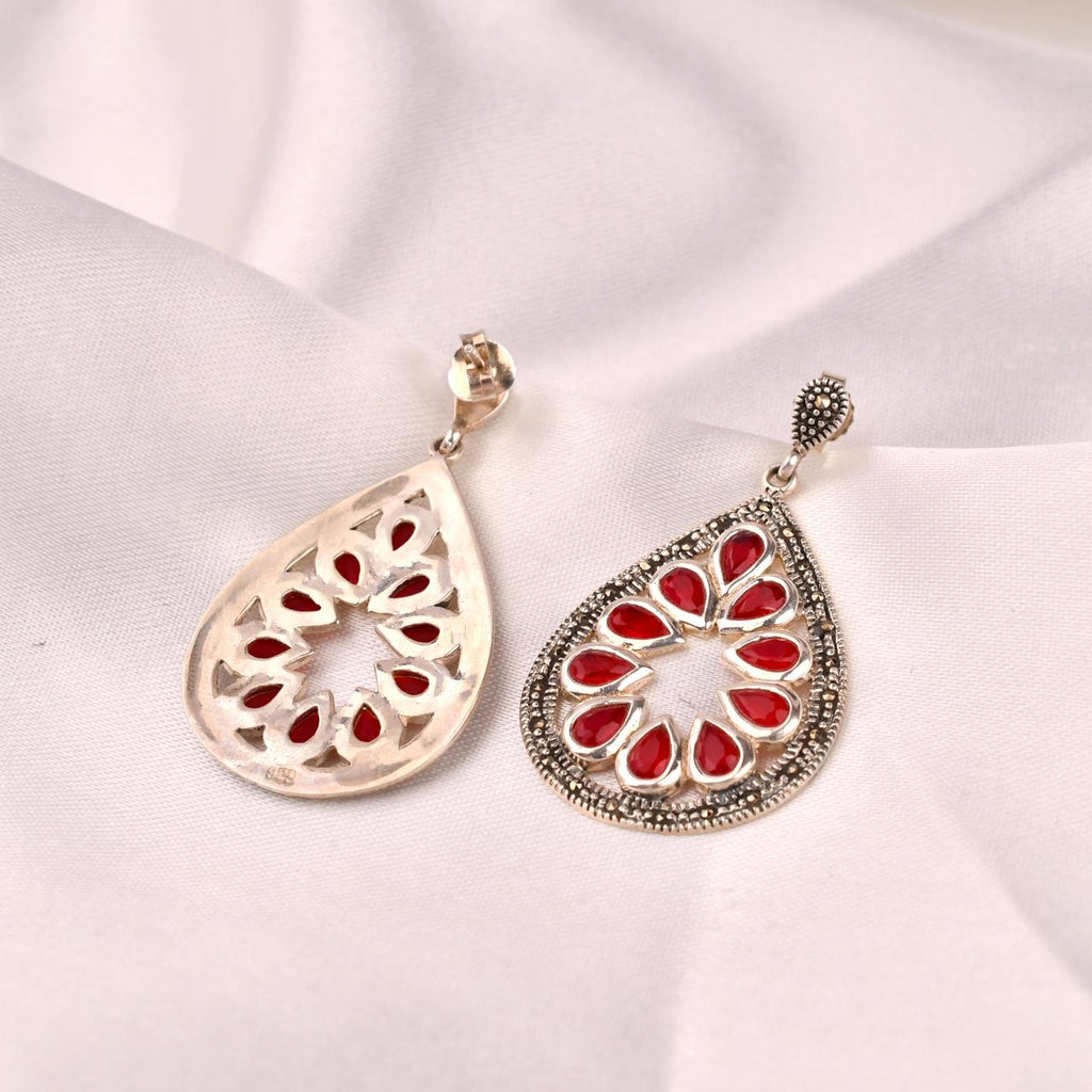 Red Teardrop Earrings