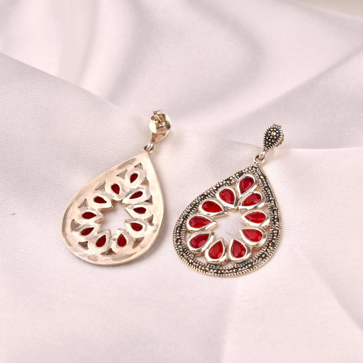 Red Teardrop Earrings