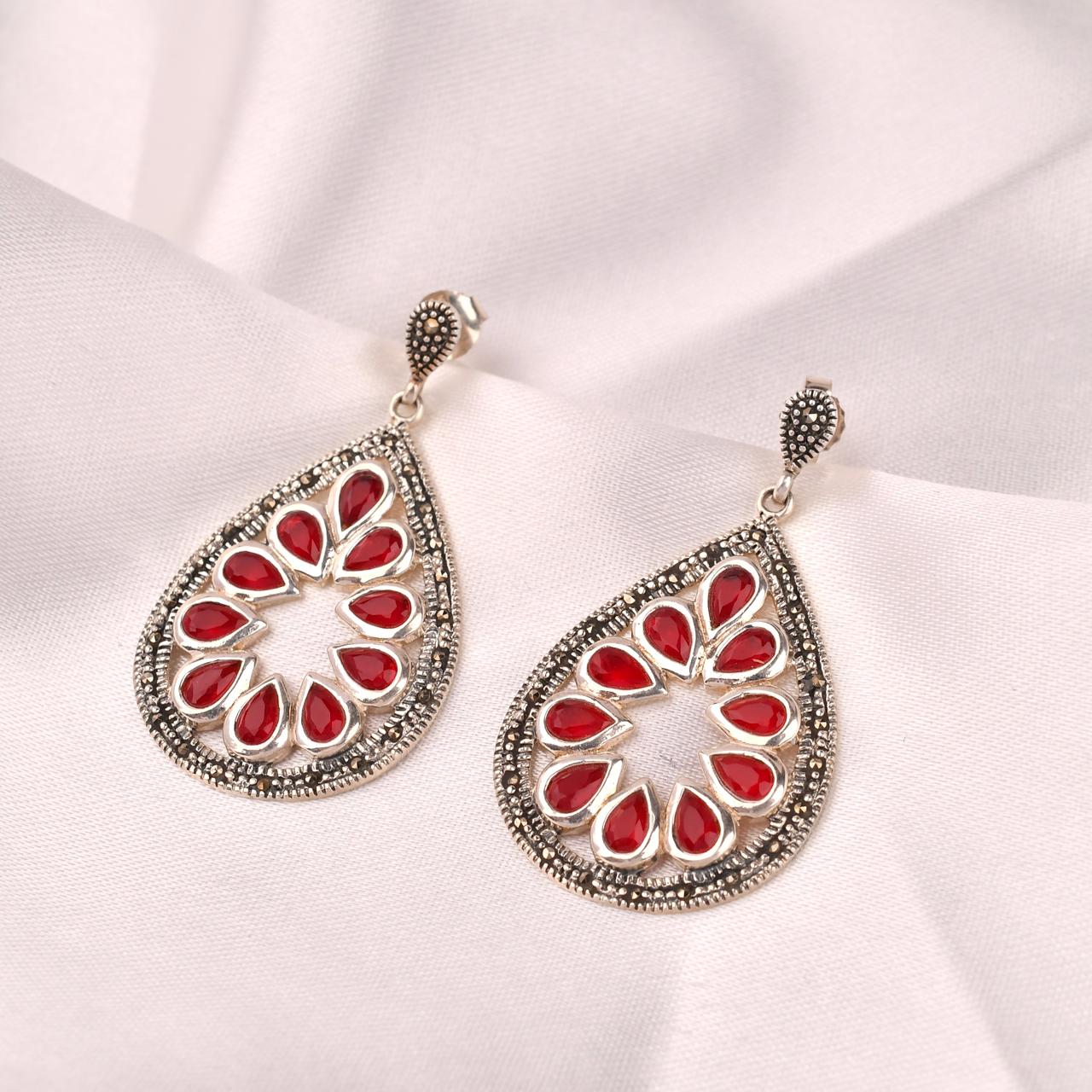 Red Teardrop Earrings