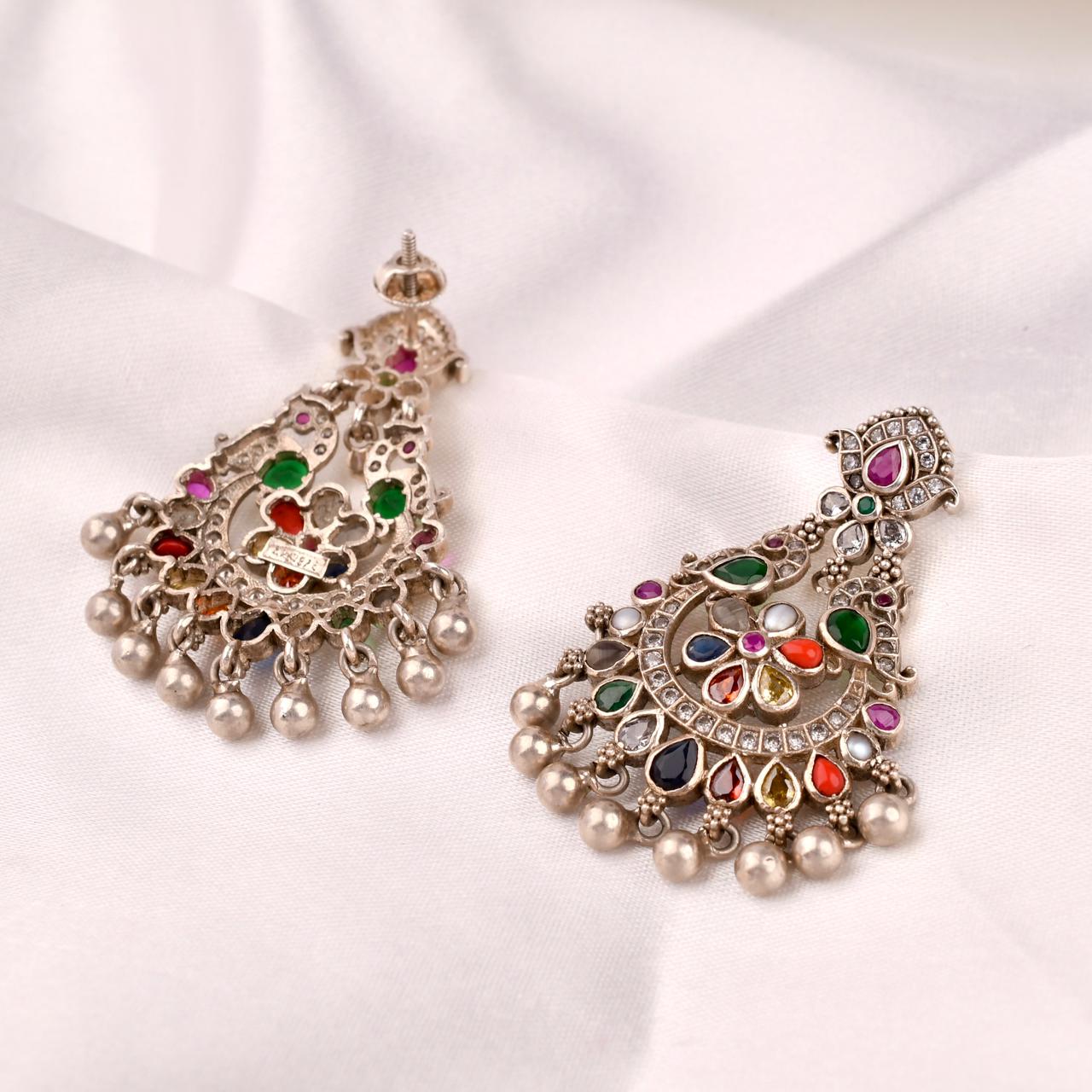 Meher Chandbali 925 Silver Earrings