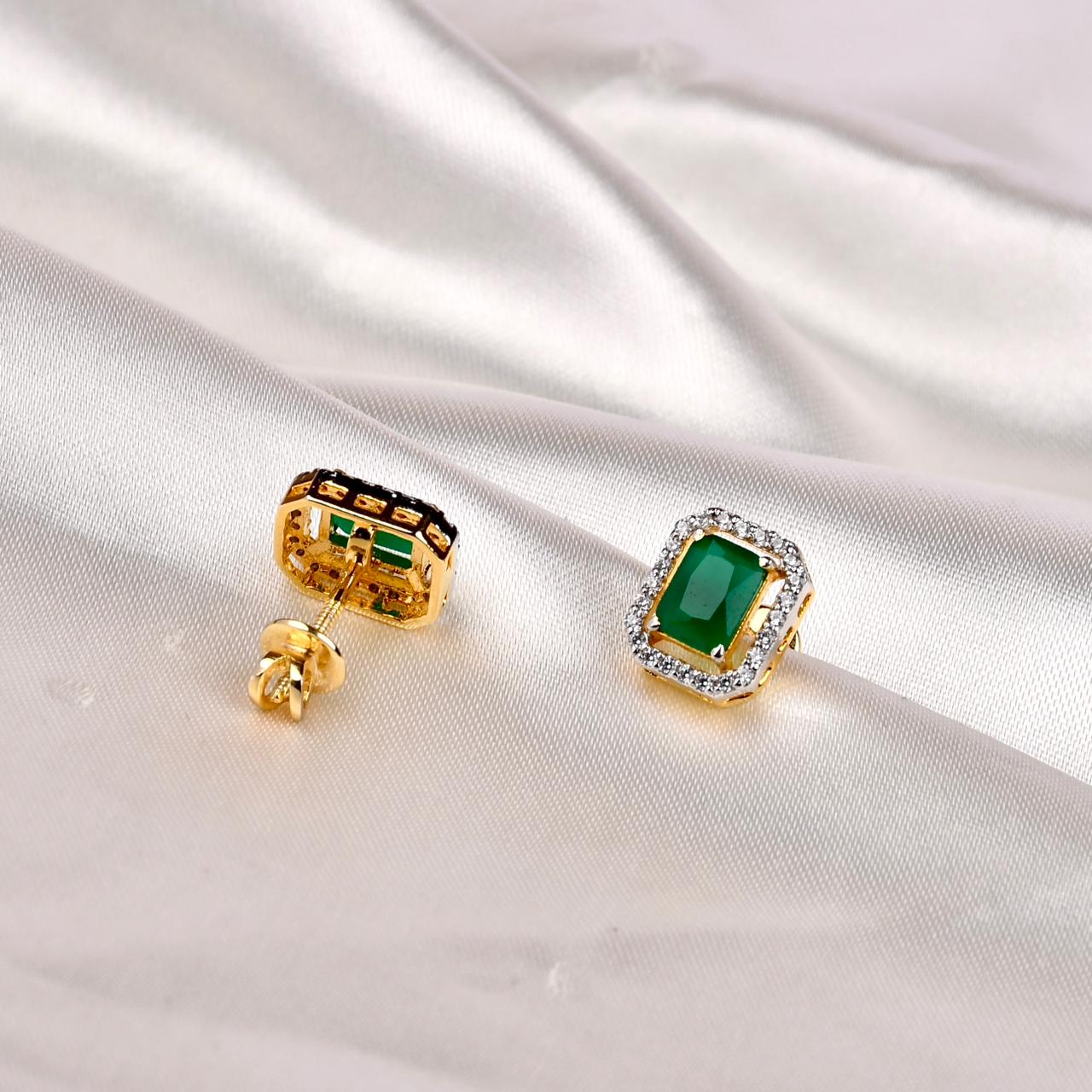 Emerald Frame Studs