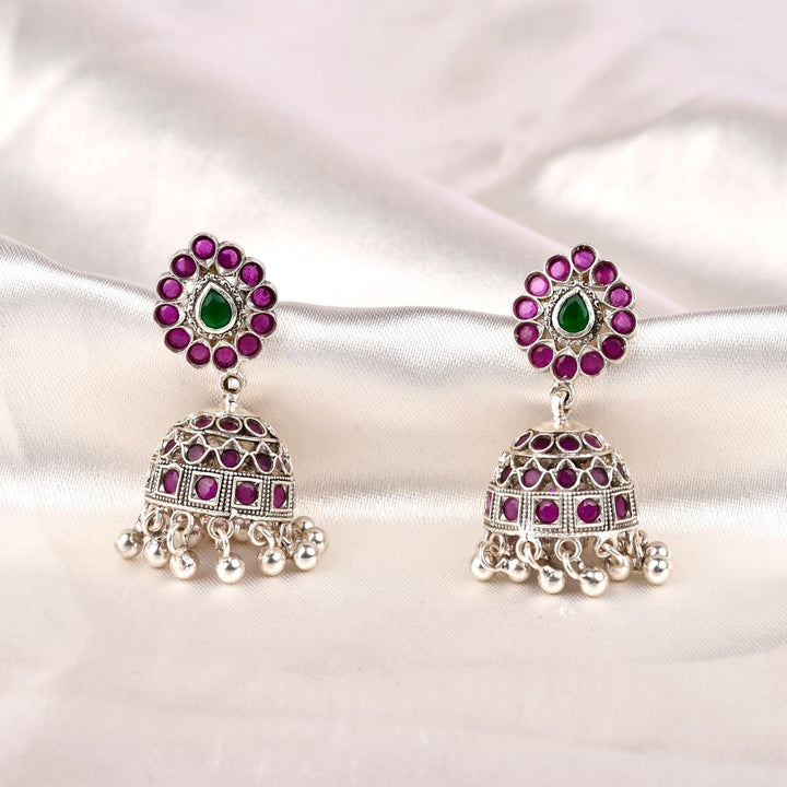Ruby Green Classic Jhumkas