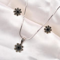 Noir Floral Pendant Set