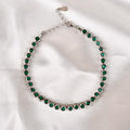 Sterling Silver Emerald Tone Line Bracelet