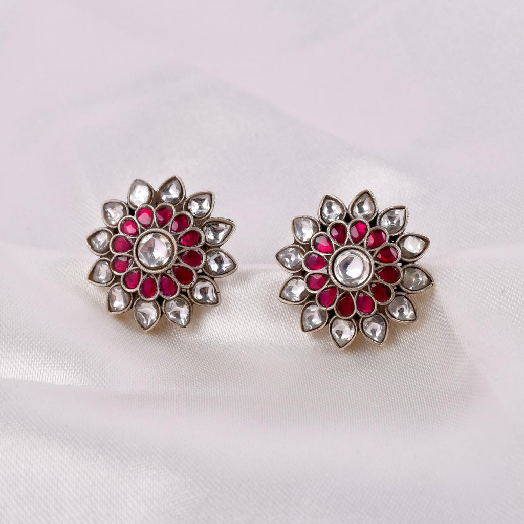 Sterling Silver Rosette Stud Earrings