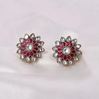 Sterling Silver Rosette Stud Earrings