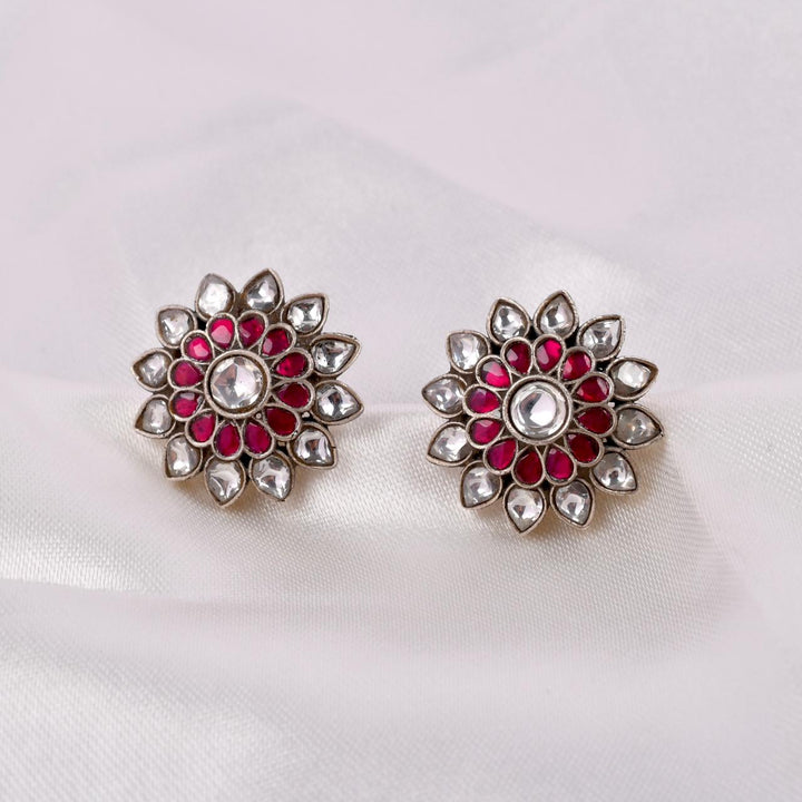 Sterling Silver Rosette Stud Earrings
