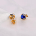 Cobalt Halo Stud Earrings