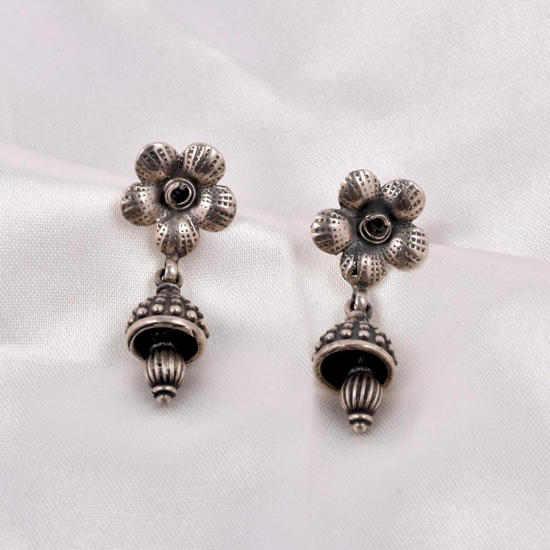 925 Silver Floral Drop Earrings