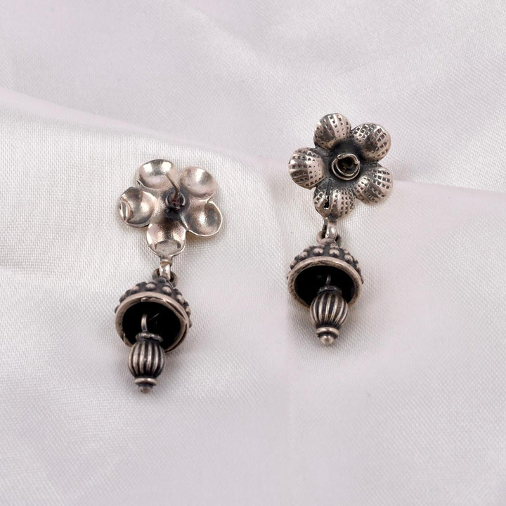 925 Silver Floral Drop Earrings
