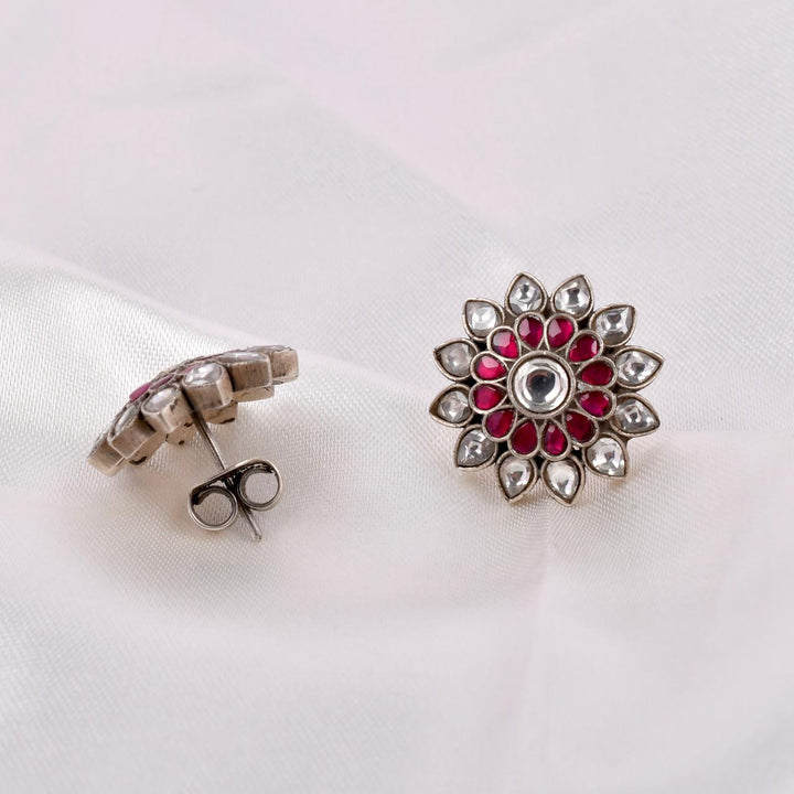 Sterling Silver Rosette Stud Earrings