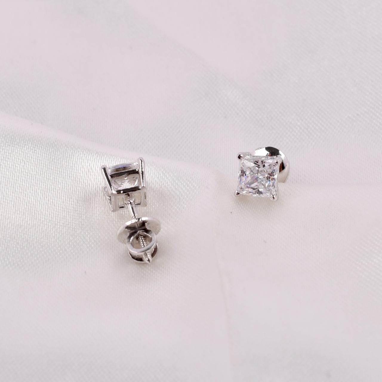 Square Swarovski 925 Silver Studs