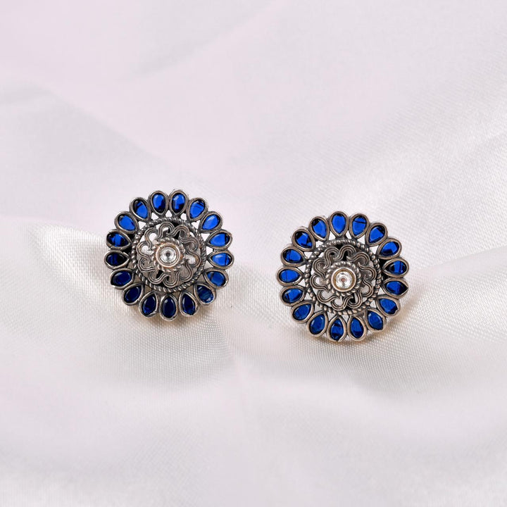 Sterling Silver Blue Motif Earrings