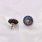 Sterling Silver Blue Motif Earrings