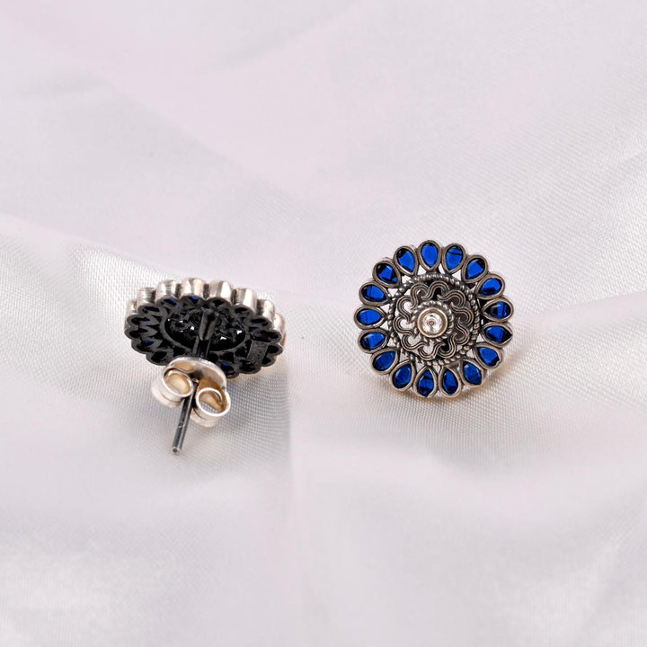 Sterling Silver Blue Motif Earrings