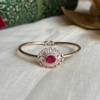 Oval Halo Silver Kada
