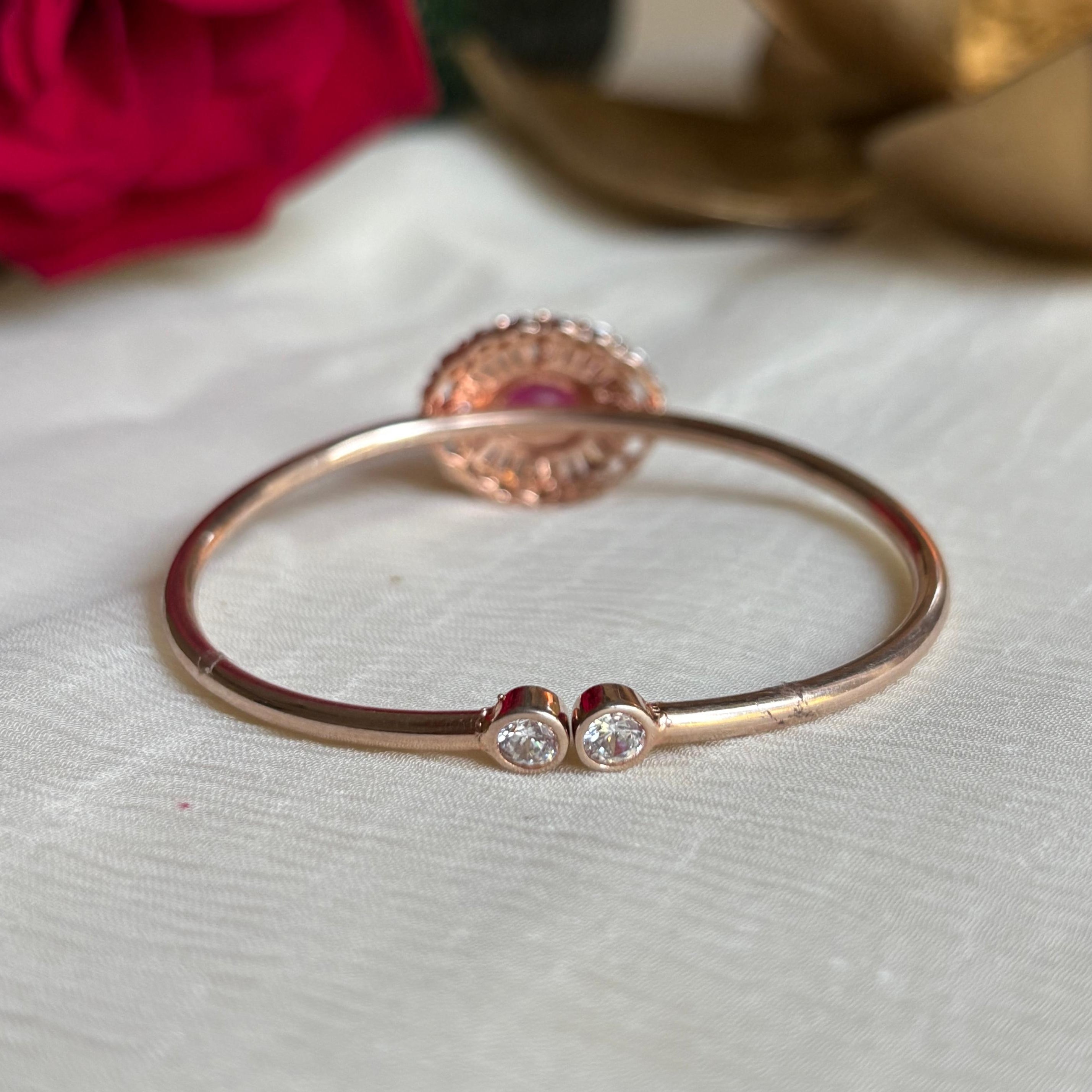 Oval Halo Silver Kada