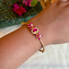 Ruby Blossom 925 Silver Bangle