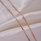 Triple Tone Twist Italian 925 Silver Anklet Pair