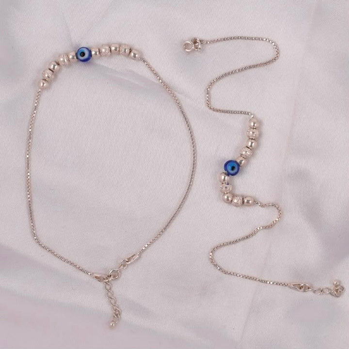 Nazar Bead 925 Silver Anklet
