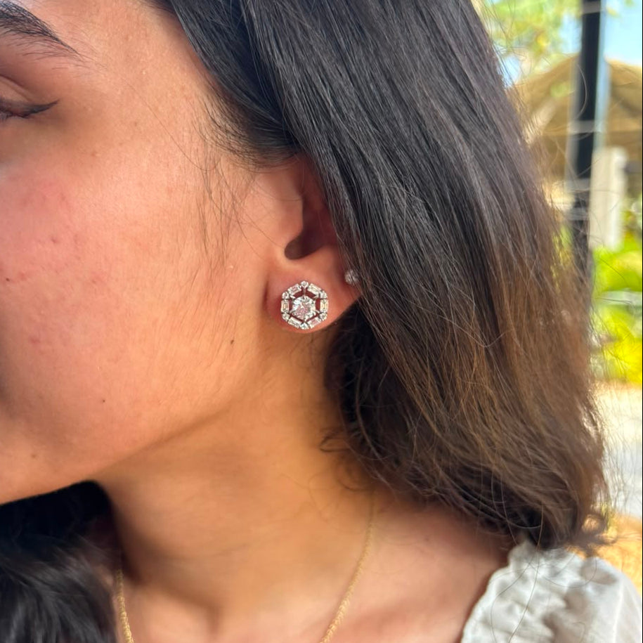 Swarovski Halo Silver Studs