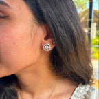 Swarovski Halo Silver Studs