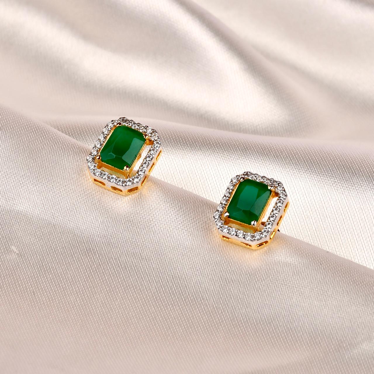 Emerald Frame Studs