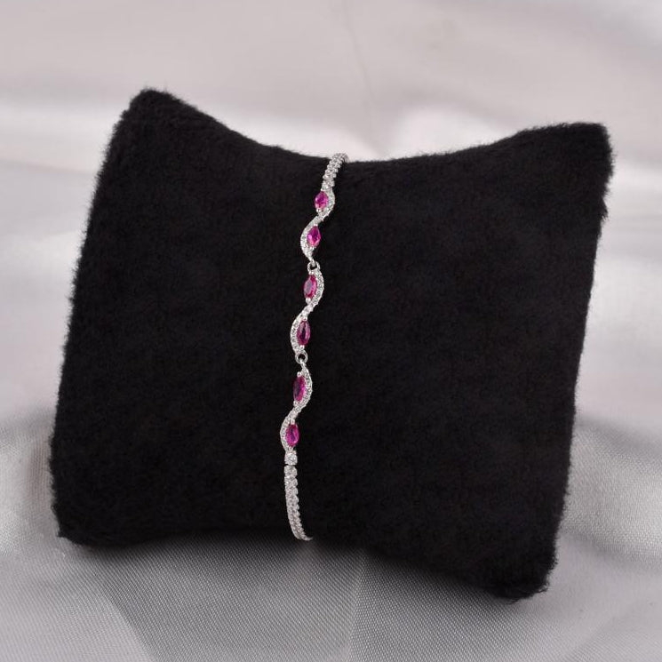 Ruby Wave Tennis Bracelet