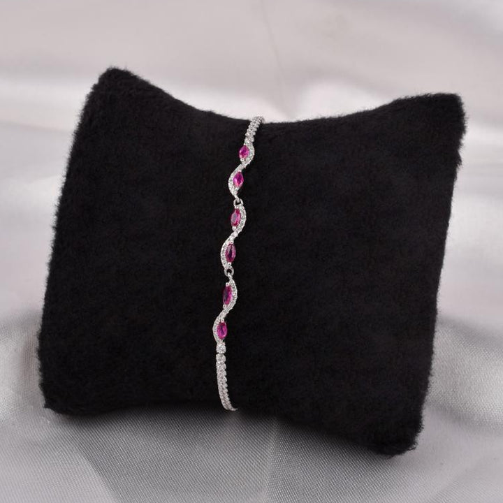 Ruby Wave Tennis Bracelet