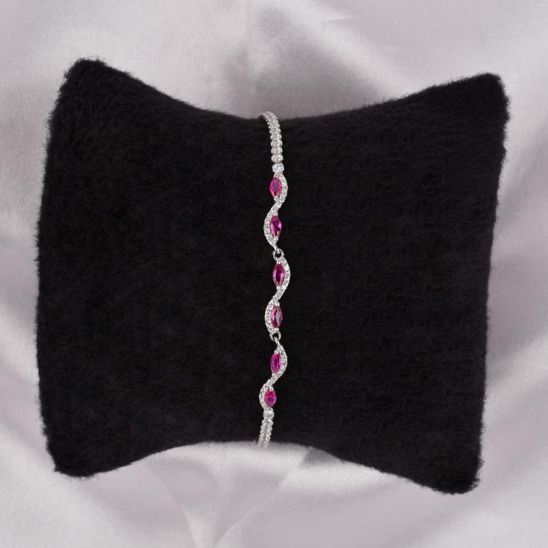 Ruby Wave Tennis Bracelet