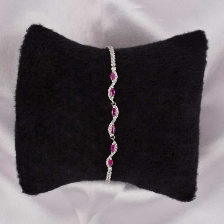 Ruby Wave Tennis Bracelet