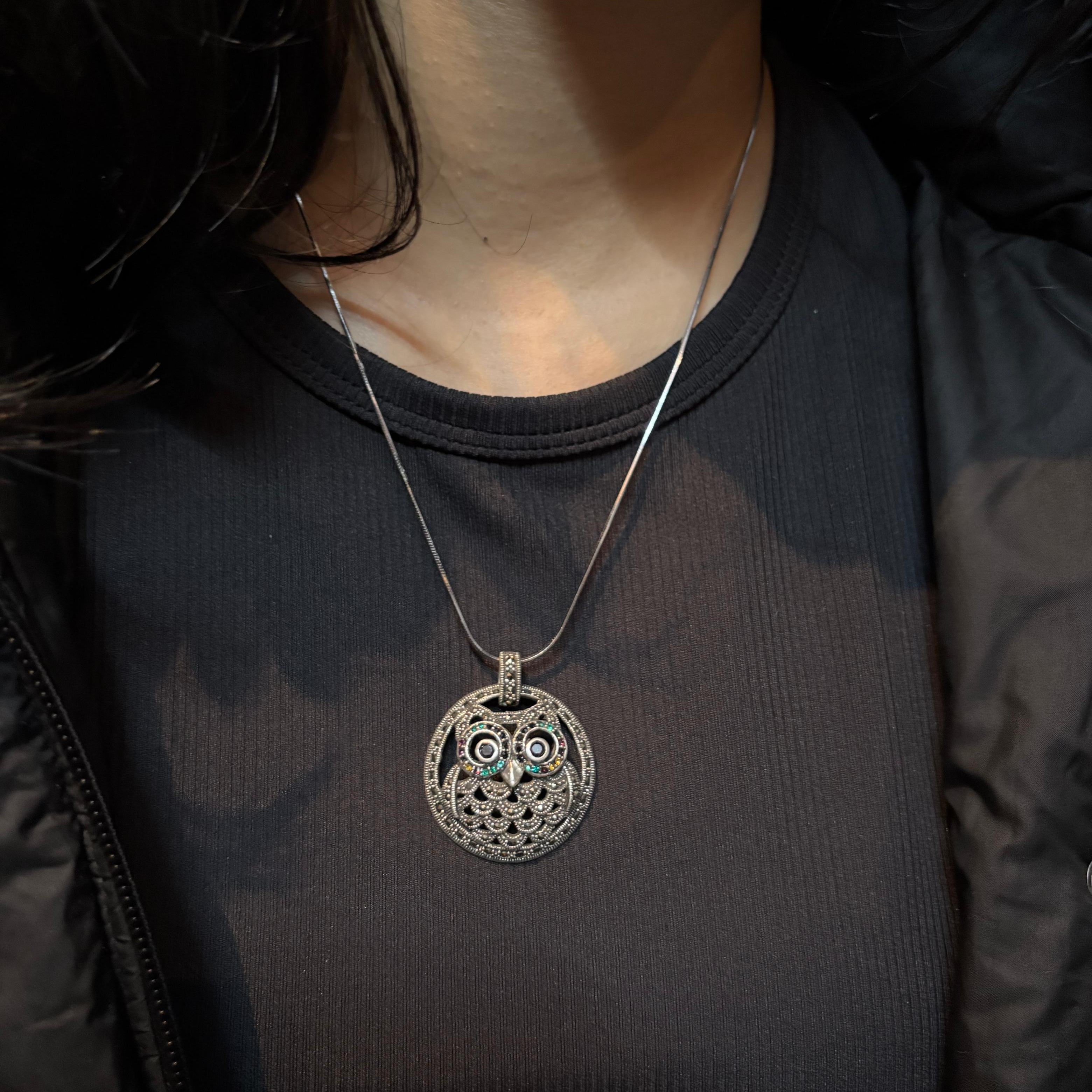 925 Sterling Silver Owl Pendant