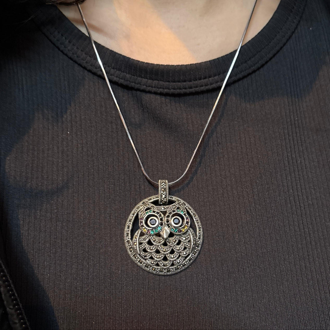 925 Sterling Silver Owl Pendant